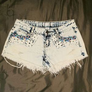 Karma Blue Acid Wash Jean Short Shorts Size 6